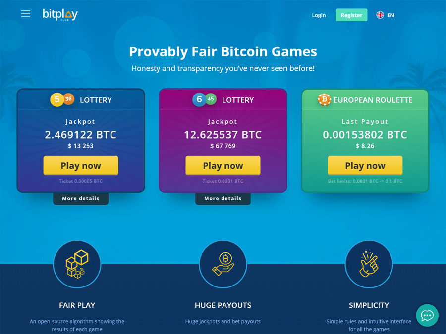 Bitplay Club - Анонимная онлайн Bitcoin лотерея и рулетка