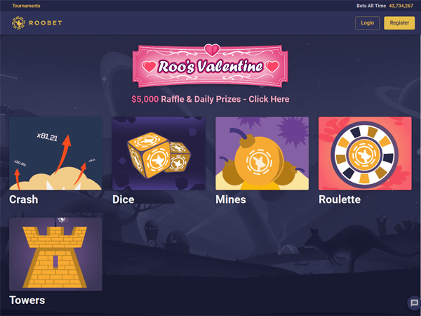 Roobet - Онлайн Bitcoin казино на BTC и ETH: Dice, Crash, Roulette, Mines