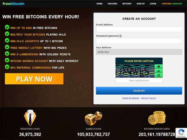 FreeBitcoin - Лучший Bitcoin кран с онлайн казино внутри: Кости, Лотереи